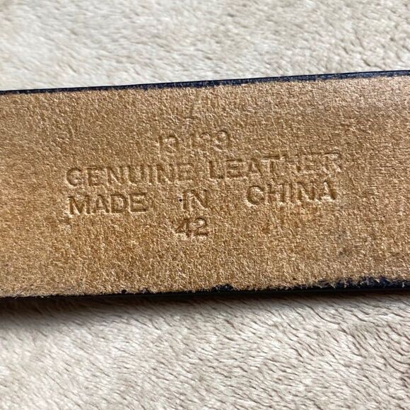 Genuine Leather Brown Tooled Belt Size 42 Fisherman Outdoors Northern Bass Pole - Picture 11 of 11